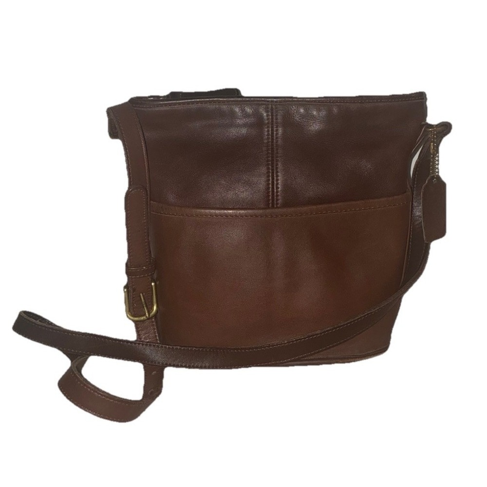 Coach Bleecker Bucket Bag Crossbody Brown Leather Legacy O519 114‎ Vintage 1995
